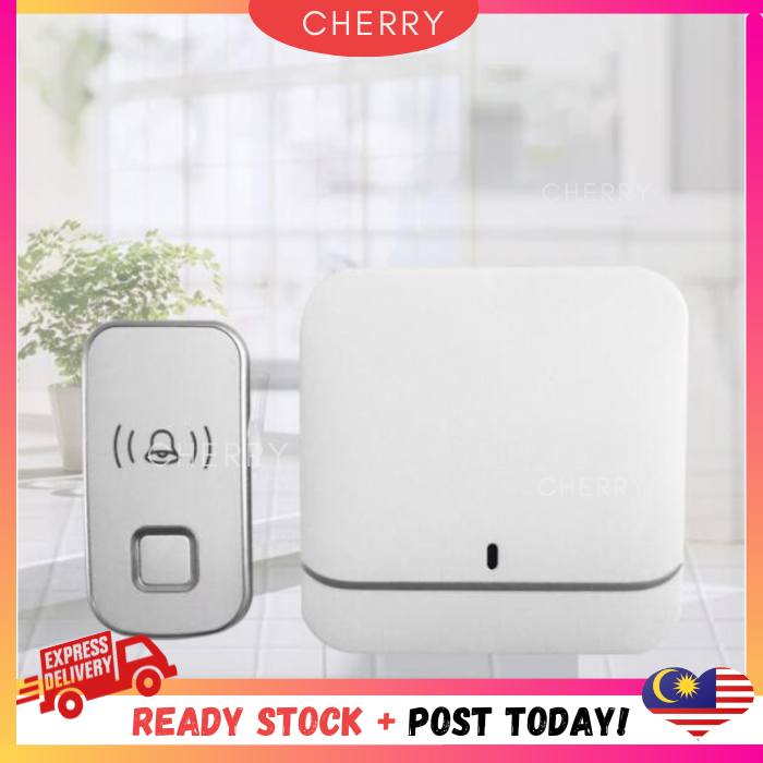 🍒CHERRY🍒 Waterproof Wireless Doorbell 300M Radius Security Alarm Smart Door Bell LED Light Receiving Prompt Doorbell