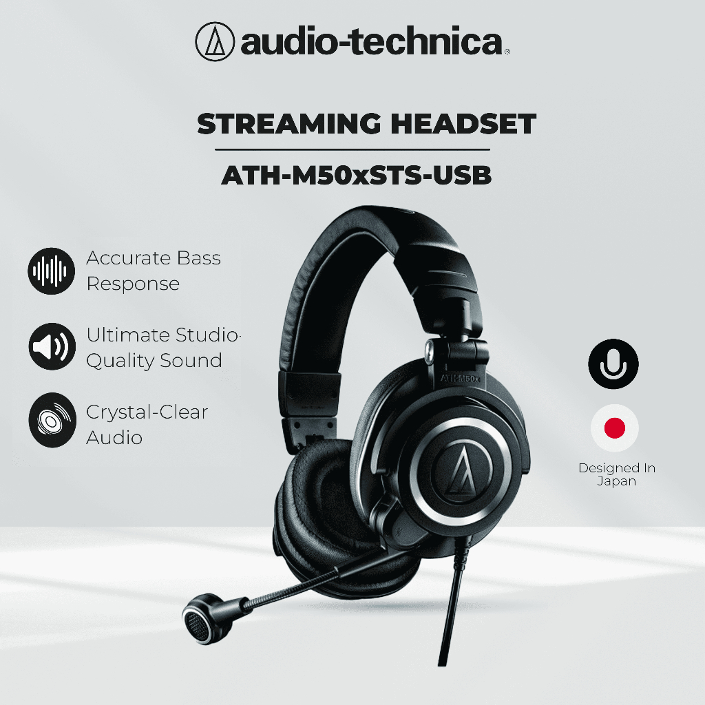 Audio-Technica ATH-M50xSTS-USB Streaming Headset Wired Headset Headfon Fon Telinga Shopee Malaysia audio-technica ATH-M50xSTS-USB