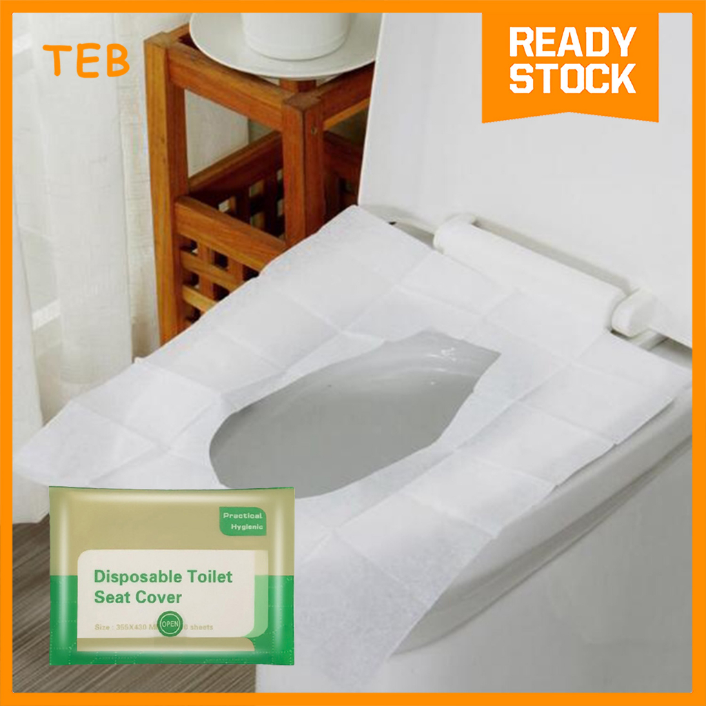 [TEB] 10 PCS Flushable Disposable Toilet Bowl Seat Cover One Time Paper / Toilet Seat Cover Paper Mat