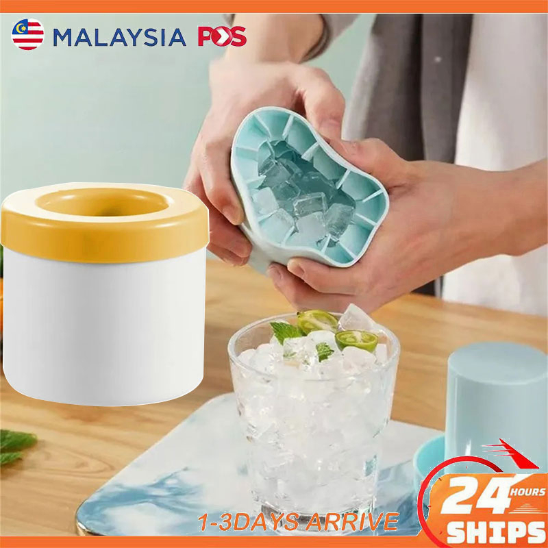 Ice Mold Ice Cube Maker Cylinder Silicone Whiskey Ice Ball Mold  Maker Diamond Shape Jelly Bekas Press-Type Ice Cup