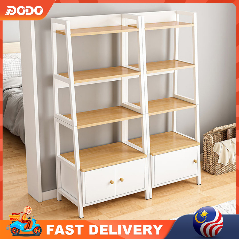 3/4/5 Tier Multipurpose Shelf with Door Cabinet Shelves Rak Besi Book Shelf Office Living Room Rack Serbaguna Rak Buku 架