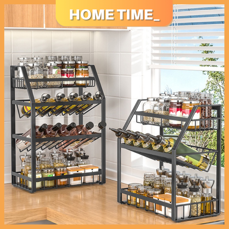 Rak Dapur Stainless Steel Seasoning Bottle Rack Rak Rempah Kitchen Spice Rack Storage Rack Kitchen Organizer /B22