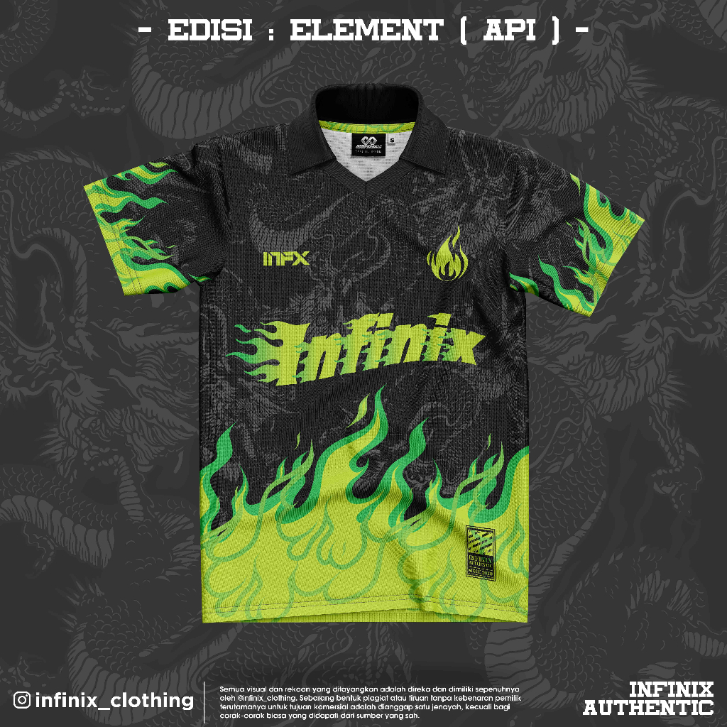 INFINIX CLOTHING® Oversized Retro Streetwear Jersey - EDISI ELEMENT (API)