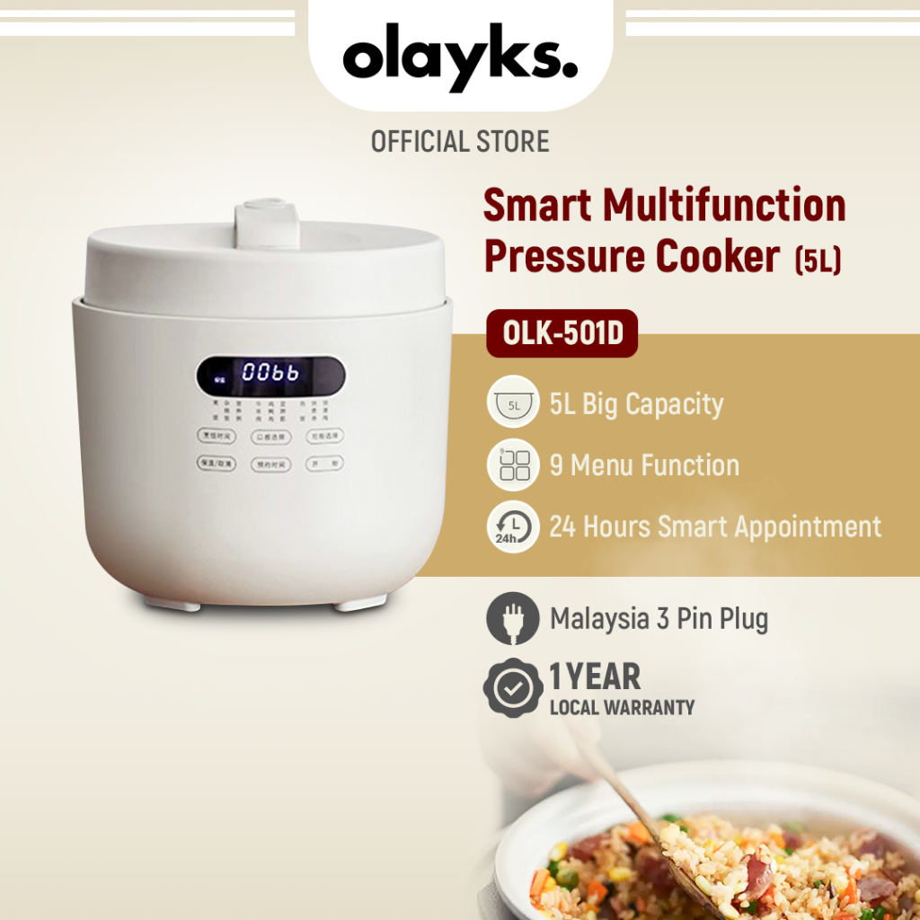 Olayks Electric Smart Pressure Cooker Multifunction Rice Cooker (5L) 智能电压力锅电饭锅电饭煲 OLK-501D