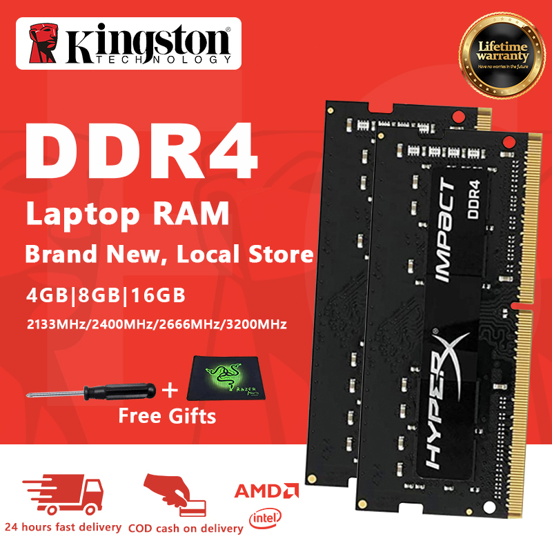 [Local 24H]Kingston HyperX Impact DDR4 Laptop RAM SODIMM 8GB 16GB 4GB 3200MHz 2133MHz 2400MHz 1.2V Notebook Memory