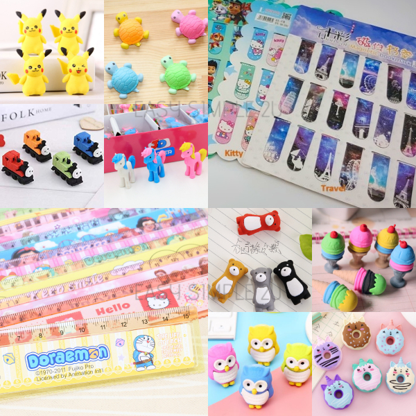 Kid 3D Cartoon Erasers Ruler Bookmark Birthday Party Favors Game Prizes Carnivals and Classroom Reward School Stationery