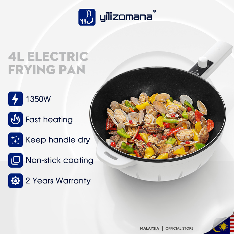 Yilizomana Multifunctional Electric Frying Pan Non-Stick Electric Pot with Steamer (4L)