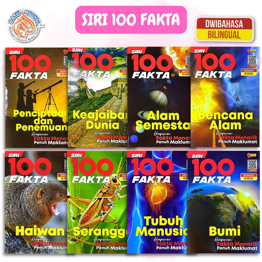 SET BUKU SIRI 100 FAKTA - Belajar Sains - Buku Fakta Dunia - Ensiklopedia - Kanak Kanak - Membaca - Cerita -Alam Semesta
