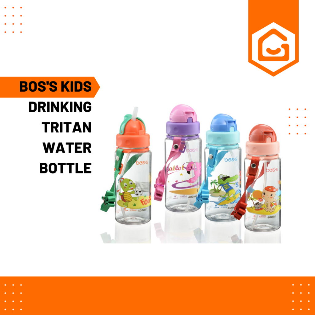 READY STOCK BOS'S KIDS DRINKING TRITAN WATER BOTTLE BOTOL MINUMAN KANAK KANAK 400ML BB040TP