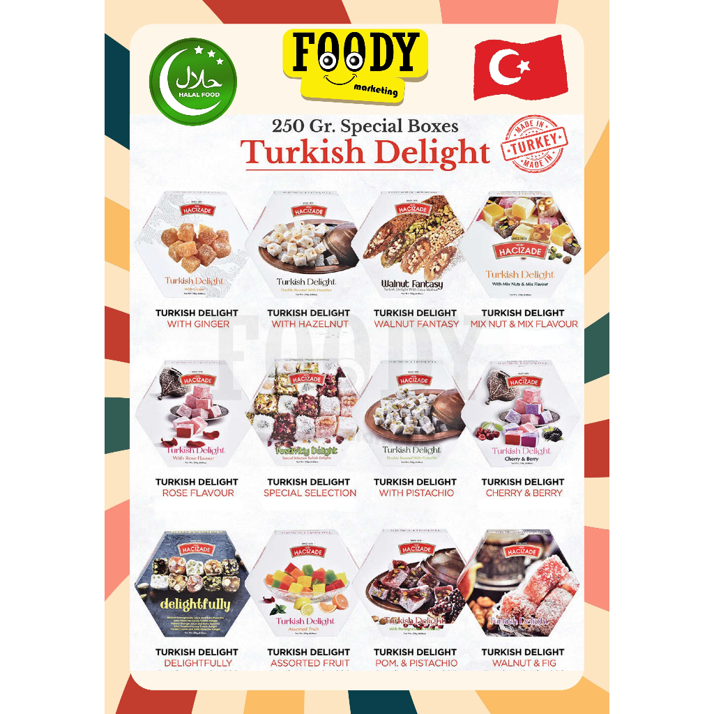 Turkish Delights Lokum Sedap Manisan Dari Turki | Turkish Sweet - 250g