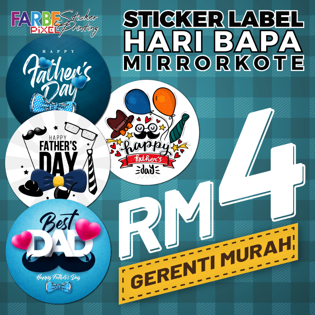 Sticker Selamat Hari Bapa | Happy Father's Day | cantik dan murah