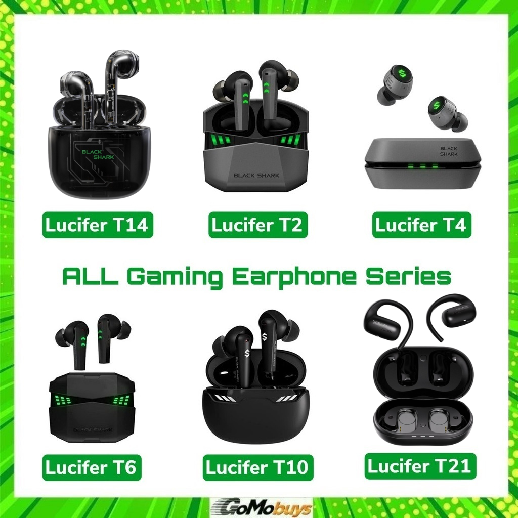 Black Shark Lucifer T2 / T6 / T7 / T9 / T10 / T11 / T20 / T21 Gaming Wireless Earbuds Bluetooth 5.2 Headset Headphone