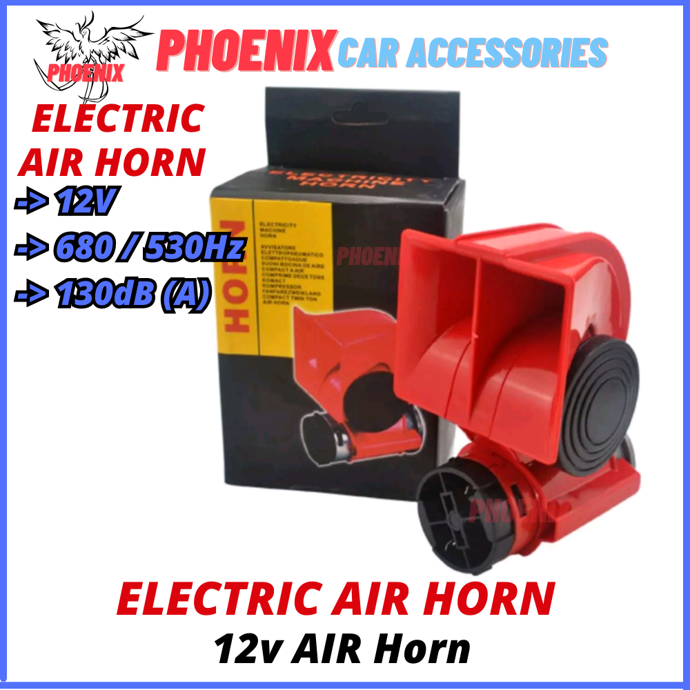 SUPER LOUD Car Air Blast Horn 12V Car Track Lorry Dual Tone BM Snail Horn Siren Universal Modified Kereta Lori Bas