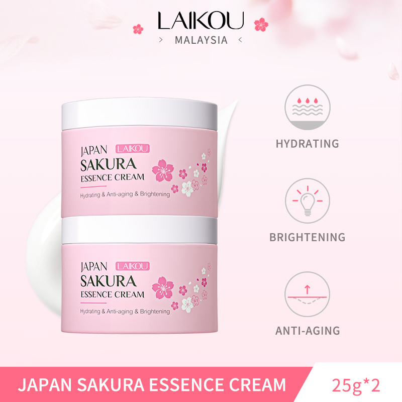 LAIKOU Japan Essence Face Cream Hyaluronic Acid Moisturizer Anti Wrinkle Anti Aging (25g) [Buy 1 Get 1 Free]