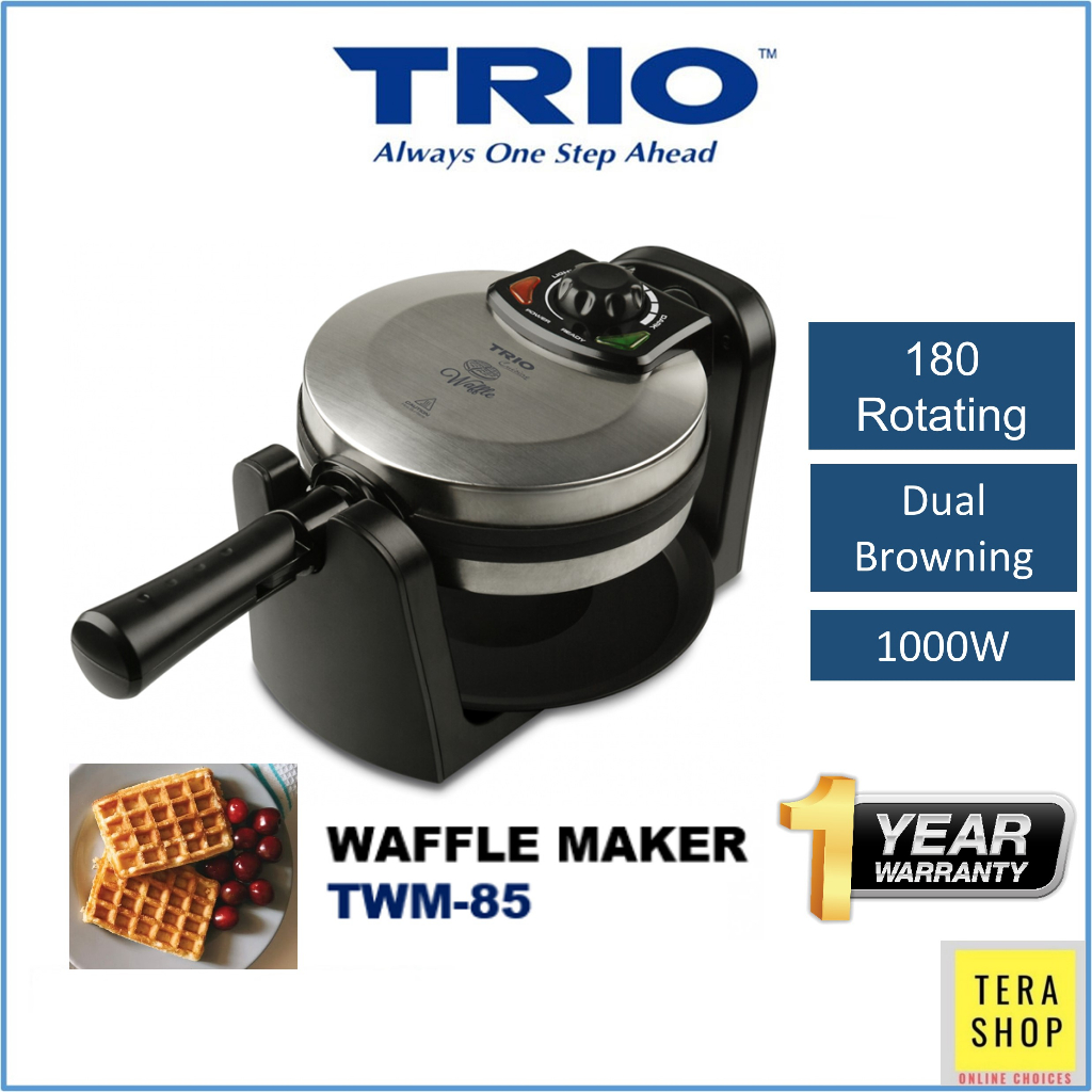 Trio TWM-85 Rotating Waffle Maker with Indicator Light