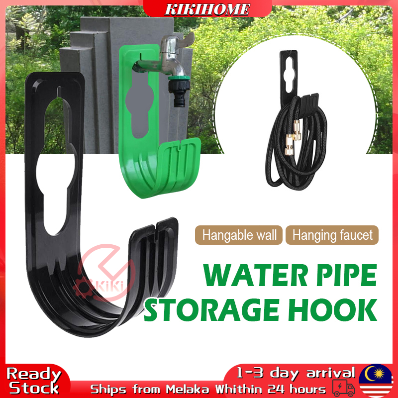 Water Pipe Storage Hooks Heavy Duty Hose Hanger Pipes Reel Style Holder Wall Mounted Fence Garden Irrigation 水管 收納架