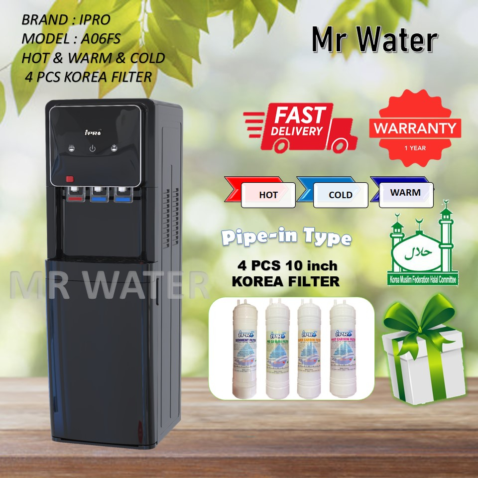 PENAPIS AIR WATER DISPENSER 3 FUNGSI A06FS HOT & NORMAL & COLD Floor Standing 4 Stages Made In Korea HALAL CERTIFICATE