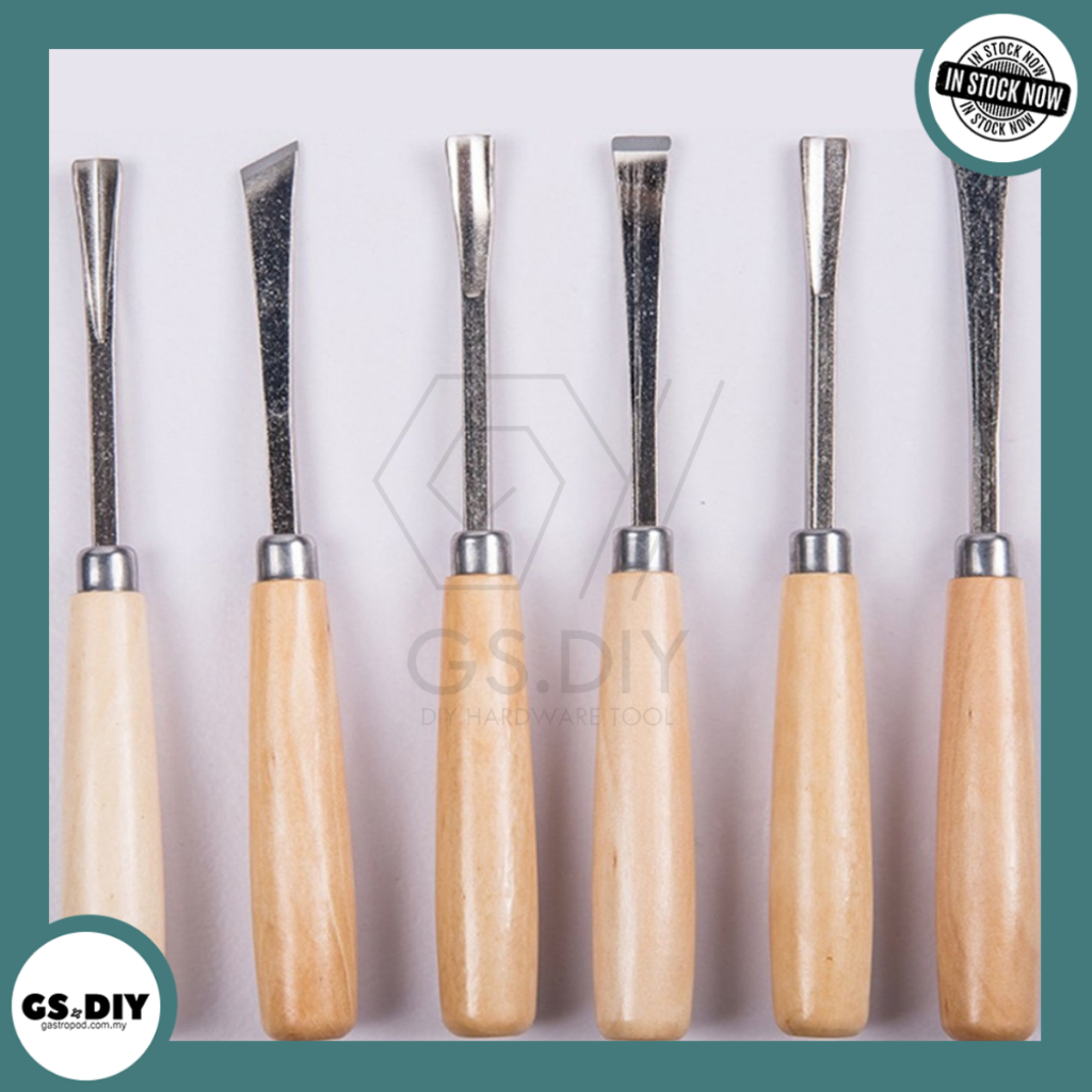 ️Professional 6pcs Wood Carving Chisels Set️Pahat Kayu Set, Alat Ukiran Kayu Khat DIY Woodworking Sculpting Tools木雕工具