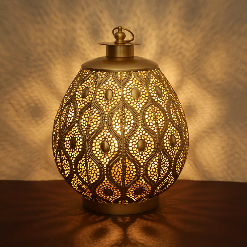 Moroccan Living Room Bedroom Decorative Table Lamp Turkish Mosaic Bedside Lamp Bohemia Metal Retro Atmosphere Lamp