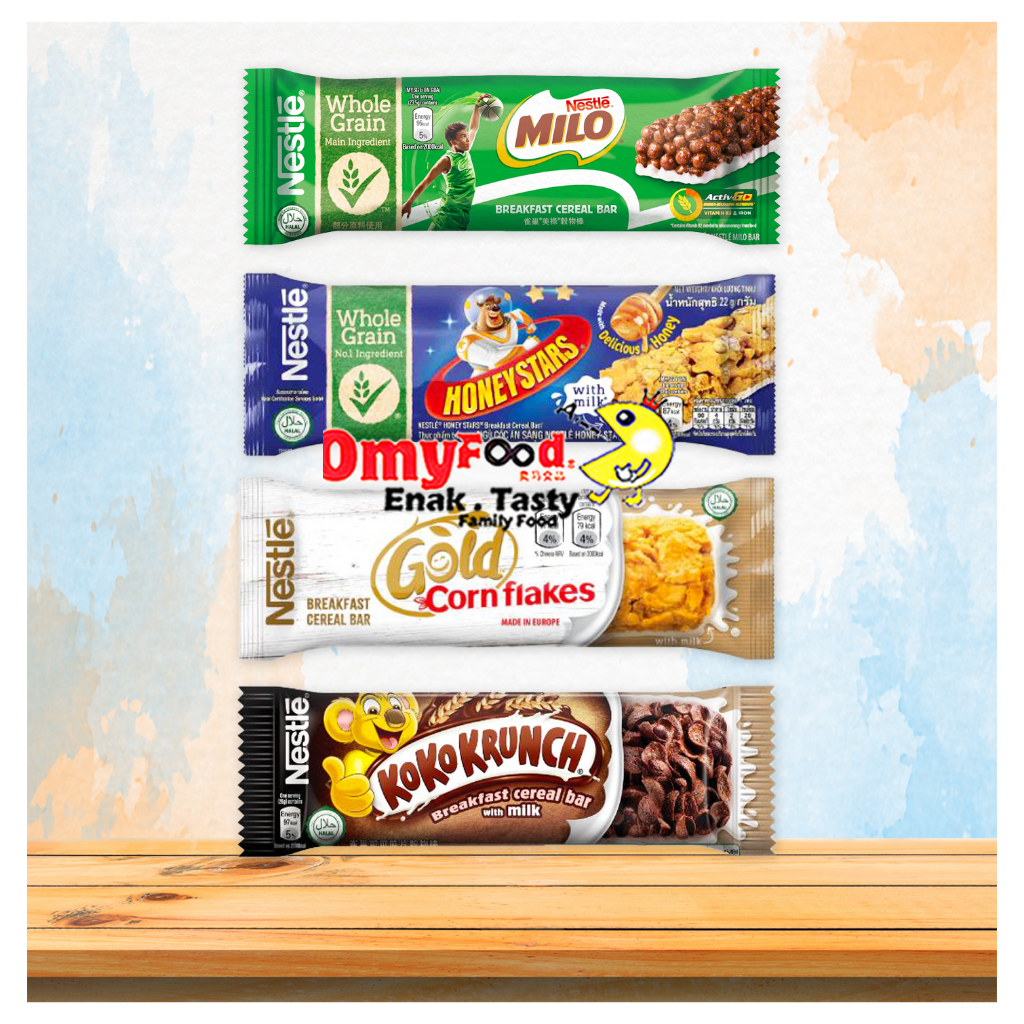 23.5g/ 22g/20g/25g (1pcs) Nestle Breakfast Cereal Bar [Corn Flakes / Honey Stars / Milo / Koko Krunch][OmyFood]