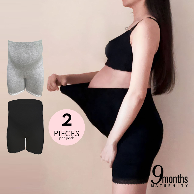 9months Maternity Assorted Maternity Belly Support Shorts Pregnant Underwear (2 Pcs/Pack)