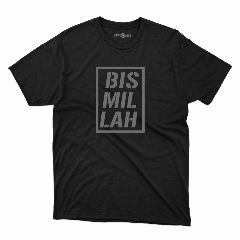 Baju T-shirt Cotton & Microfiber Bismillah Islamic Premium Shirt