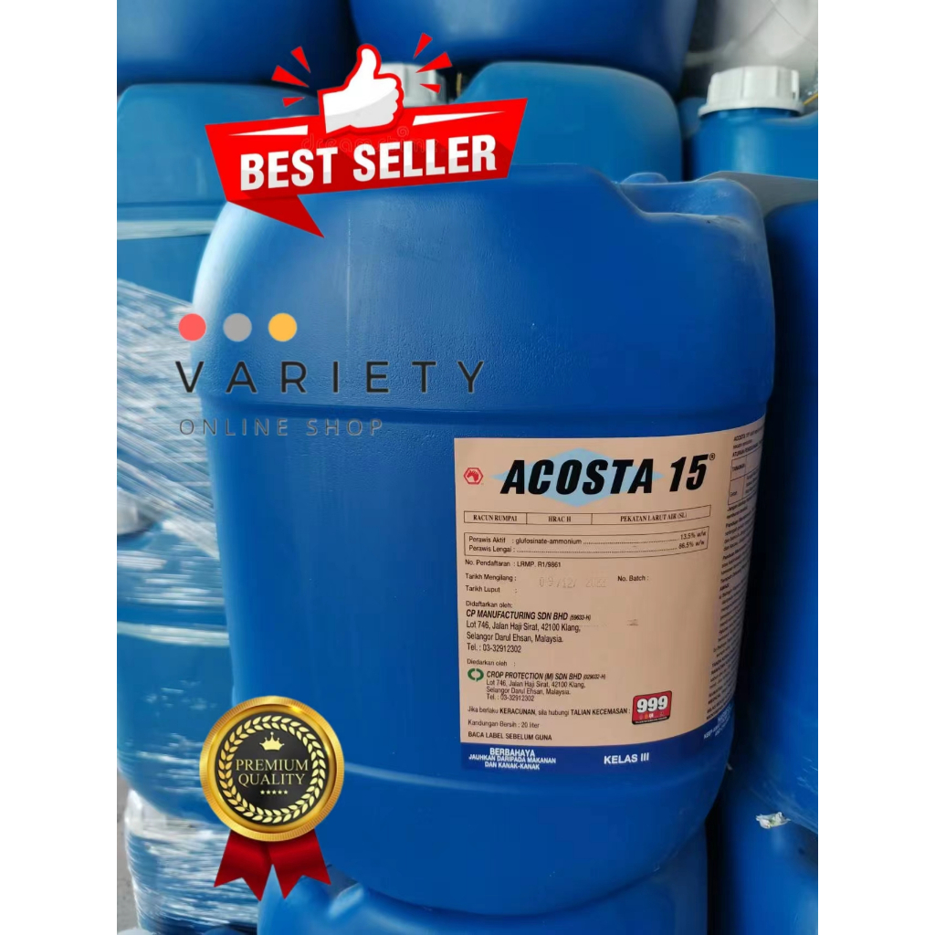 20L Acosta 15 Glufosinate Ammonium 13.5% Crop Protection Glufosinate-Ammonium Racun Rumput Herbicide