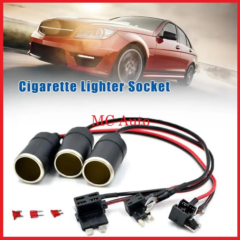 Car Auto Lighter Cigarette Lighter DVR Socket Dashcam Car Adaptor Lighter Socket Auto Connector Fuse Holder Socket