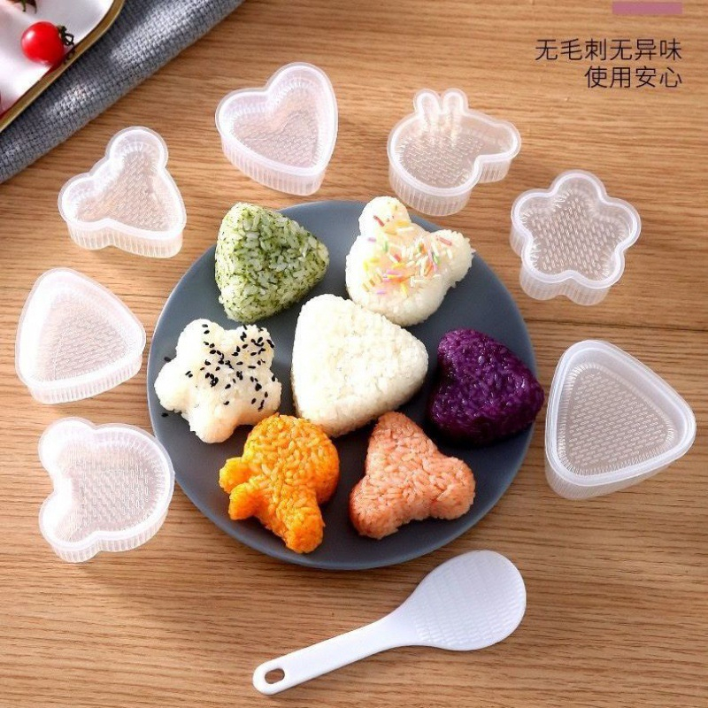 5pcs/set Cute Cartoon DIY Sushi Bento Mould Japanese Onigiri Sushi Mold Non Stick Rice Ball Maker Bento Tool Kitchen Gad