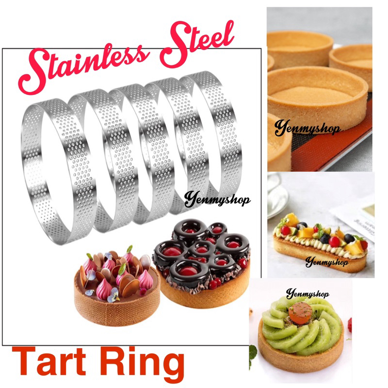 6cm/7cm/8cm Stainless Steel Round Lemon Meringue Tart Ring/Dessert Tart Mould/Circular Tart Ring Tower Pie Cake Mousse