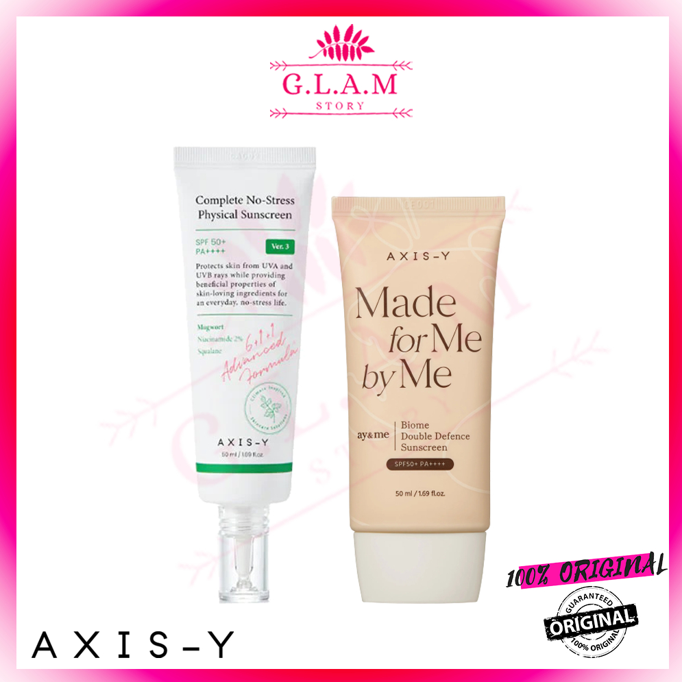 AXIS-Y Complete No Stress Physical Sunscreen V3 (New Version) / Biome Double Defense SPF50+ PA++++ 10ml / 50ml [GLAM]