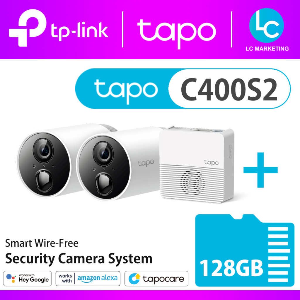 Tapo C420S2, Smart Wire-Free Security Camera System, 2-Camera System