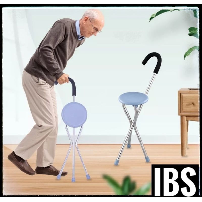 Walking Stick Stainless Folding Chair Tongkat Untuk Solat Tongkat Boleh Duduk