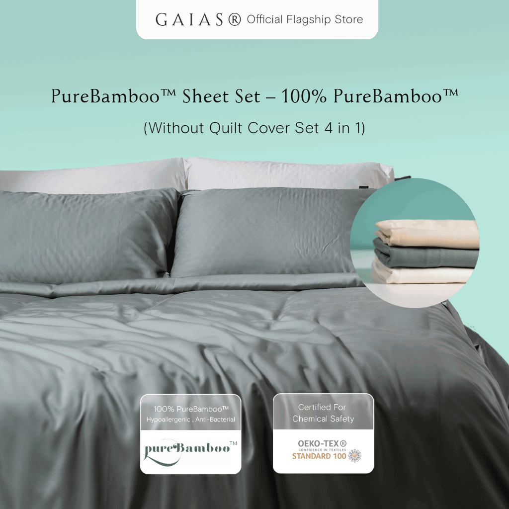 GAIAS PureBamboo™ Bed Sheet Set - 100% Bamboo Viscose