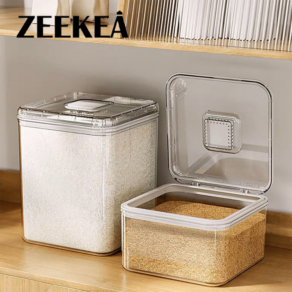 Zeekea 5L/10L/15L/25L Kitchen Storage Rice Dispenser Storage Box Food Dispensers