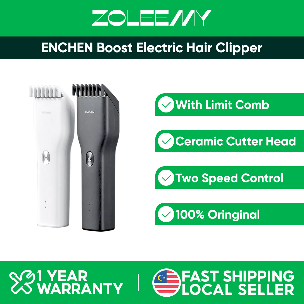 Enchen Boost Electric Hair Clipper Gunting Rambut Set Cordless Hair Trimmer With Scissors And Cloth Type-C 電動 無綫 理髮器