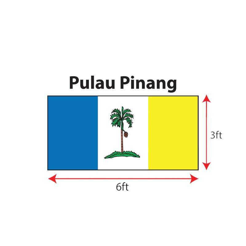 Bendera Pulau Pinang (Polymesh) 3 x 6ft