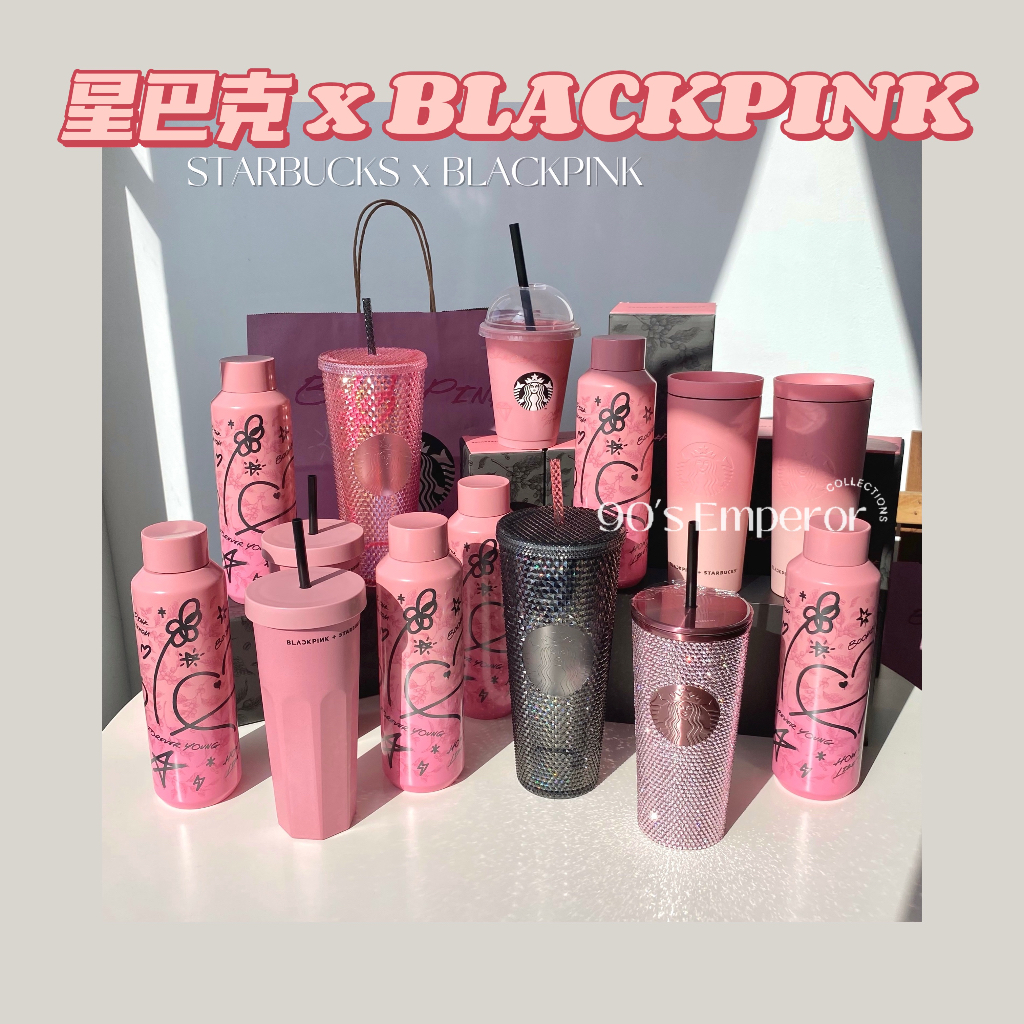 【READYSTOCK】STARBUCKS BLACKPINK 2023 rhinestone texa pink mug tumbler yoga mat studded tote bag keychain korea doodle