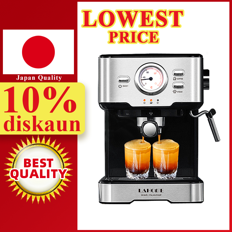 🎁 LAHOME Espresso Coffee Maker Machine With Steamer Milk Frother 20 bar  意式 浓缩 咖啡机 Mesin Kopi