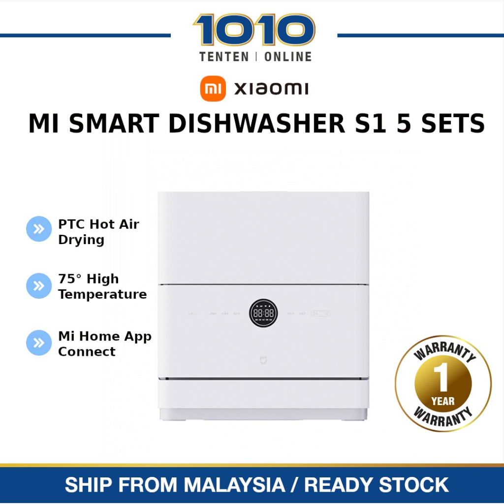 Xiaomi Smart Dishwasher S1 (5 Set) [75° High Temperature Washing | PTC Hot Air Drying | Smart App Control]