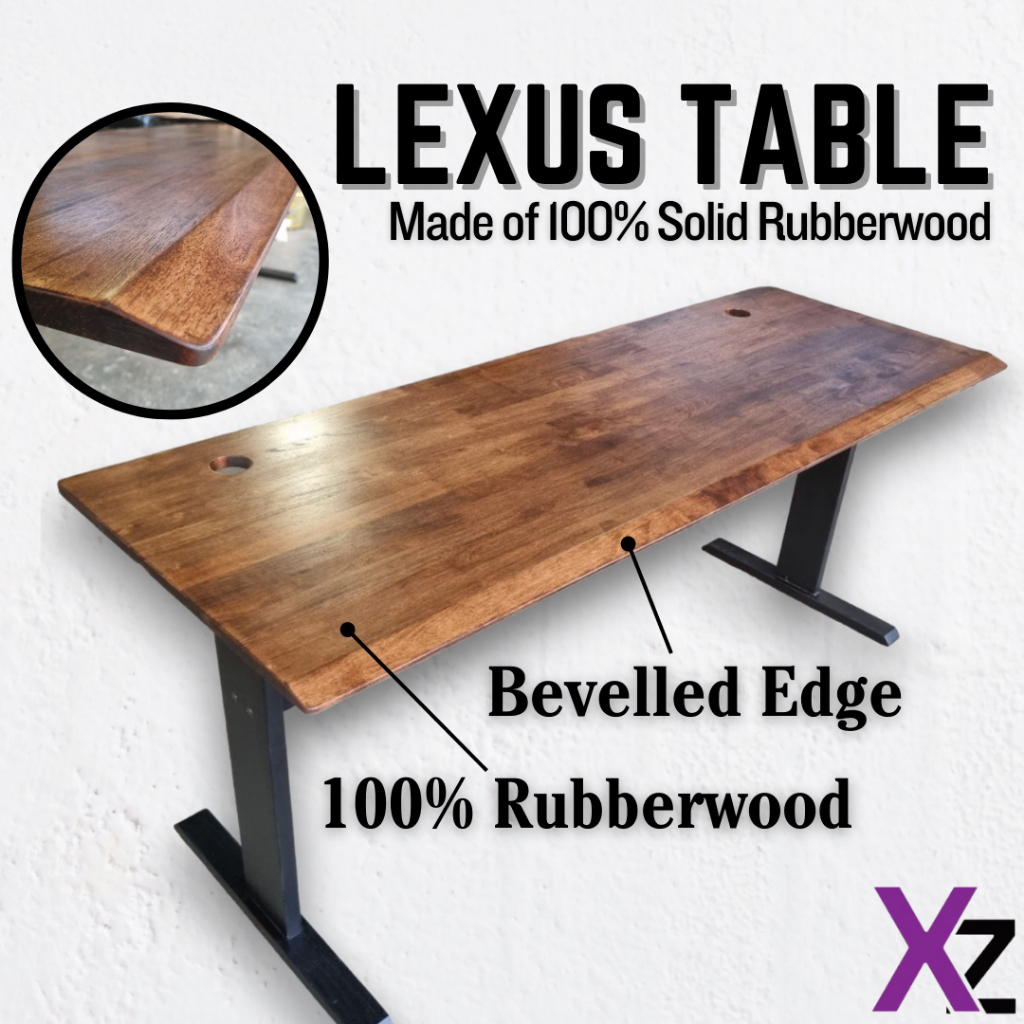 Lexus Table Arc Solid Rubberwood Table Ergonomic Table Gaming Table Study Desk Office Table