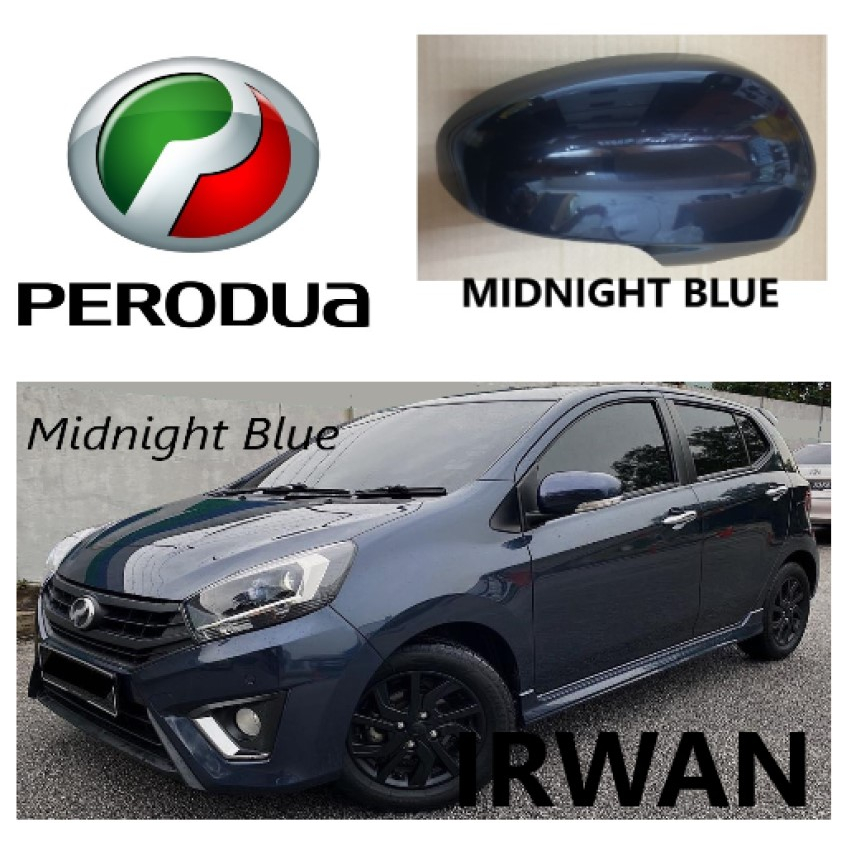 ORIGINAL PERODUA AXIA SE/ ADVANCE SIDE MIRROR COVER (ORIGINA PAINT) / PENUTUP CERMIN SISI (MIDNIGHT BLUE) GOT LAMP TYPE