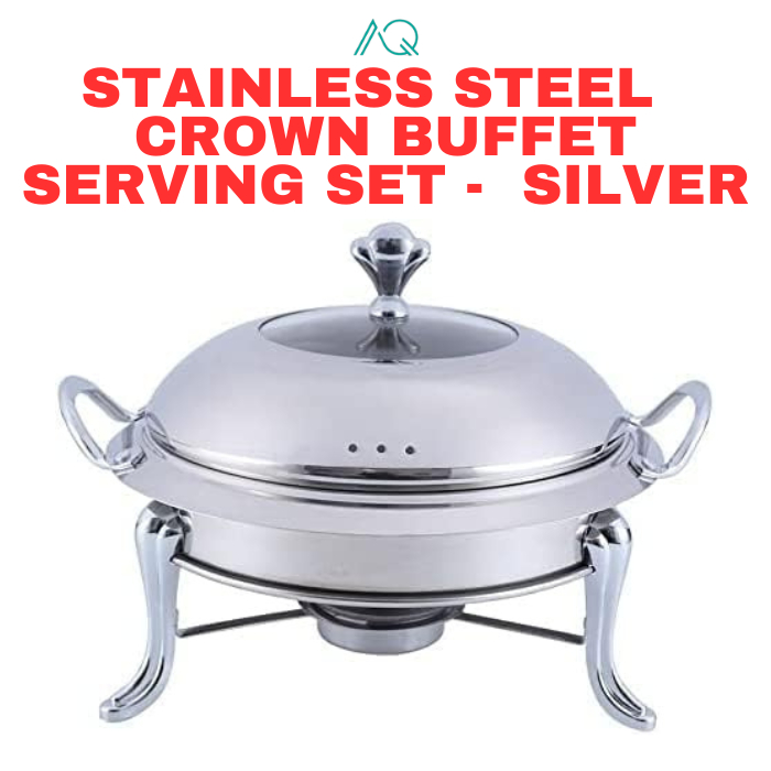 18cm Silver Color Stainless Steel Crown Buffet Set Round Chafing Dish Chafer Serving Tray Catering Dome