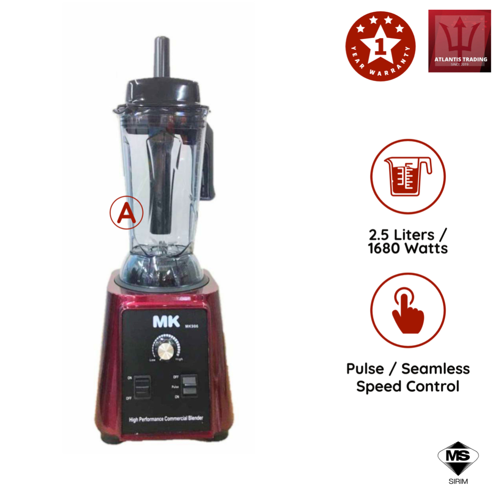 MK High Performance Commercial Blender Super Heavy Duty 搅拌机/果汁机 MK-986