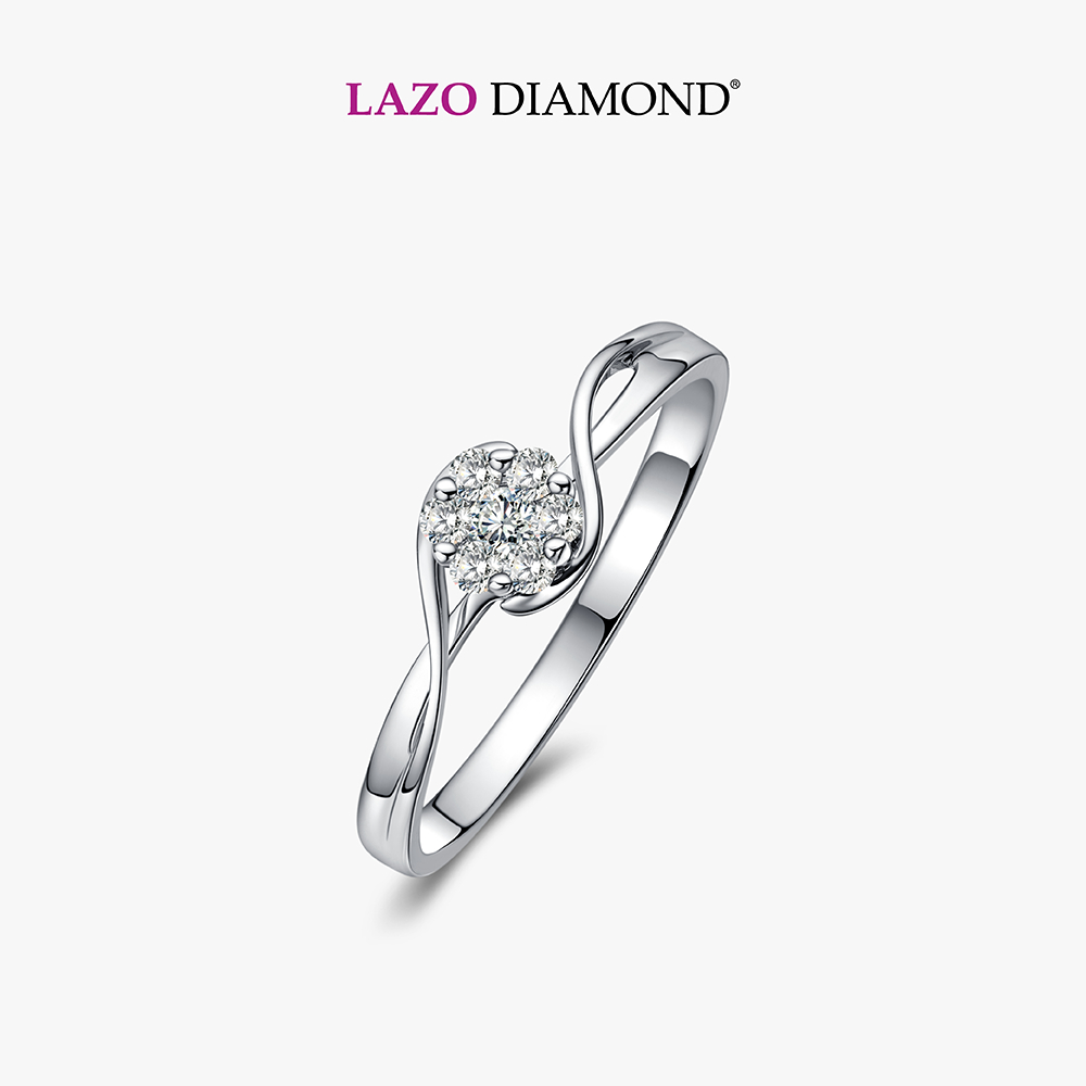 LAZO DIAMOND Infinity Swirl Illusion Set Diamond Ring in 9k White Gold