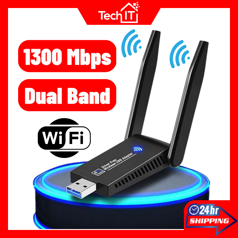 1300Mbps Wifi Adapter Wifi Dongle Antenna Wireless Long Range Dual Band 5GHz USB 3.0 For Desktop PC Wireless Card