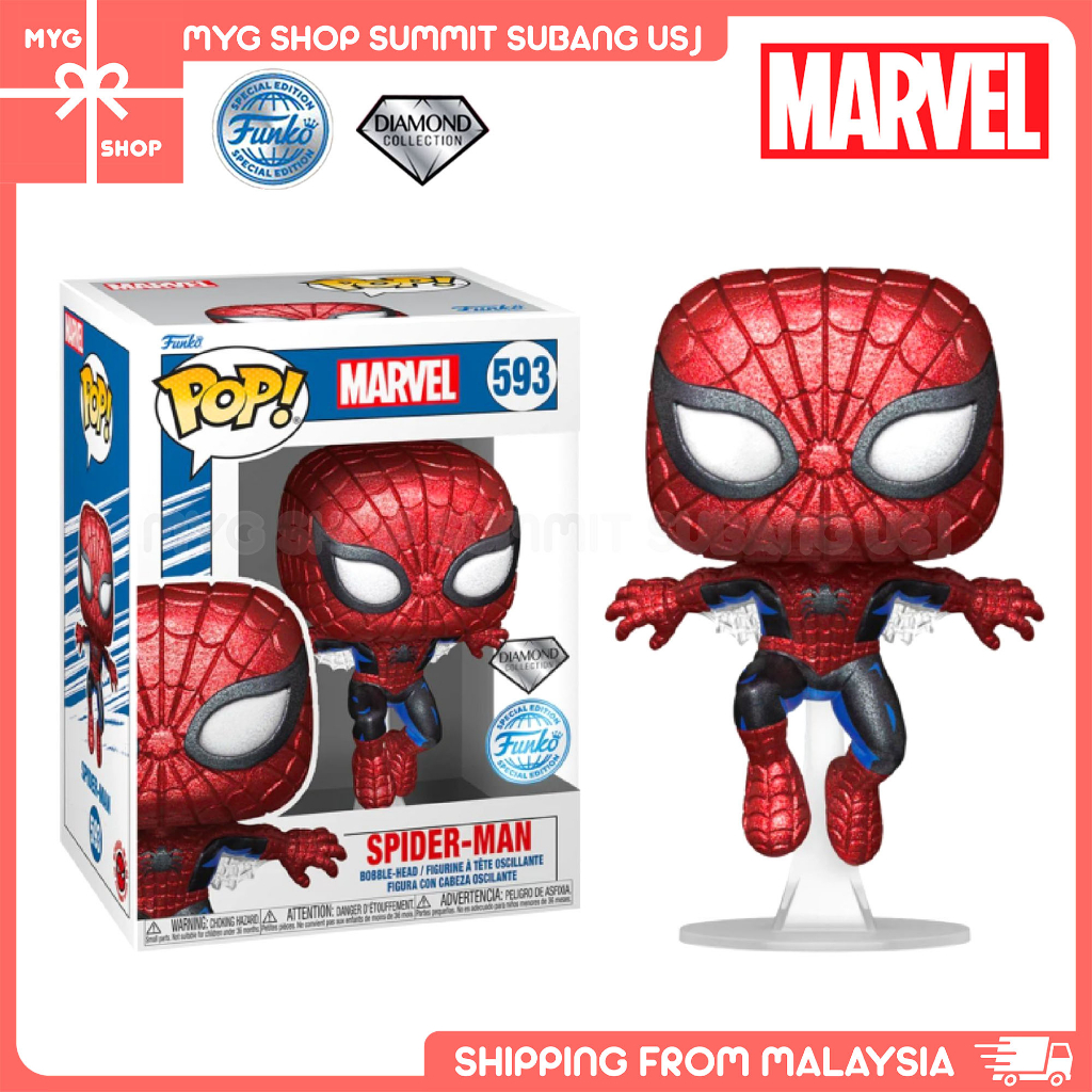 SPECIAL EDITION] Funko Pop Spider Man 593 Diamond Edition Marvel Avengers  Bobble Head Collectibles Figurines | Shopee Malaysia