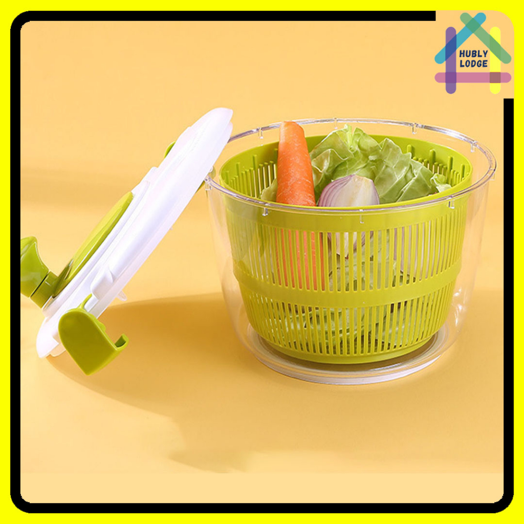 SALAD SPINNER PEMUTAR SALAD WASHING SPINNER SALAD WASHER CUCI SALAD DEHYDRATOR DRYING SALAD WATER DRAIN BASKET