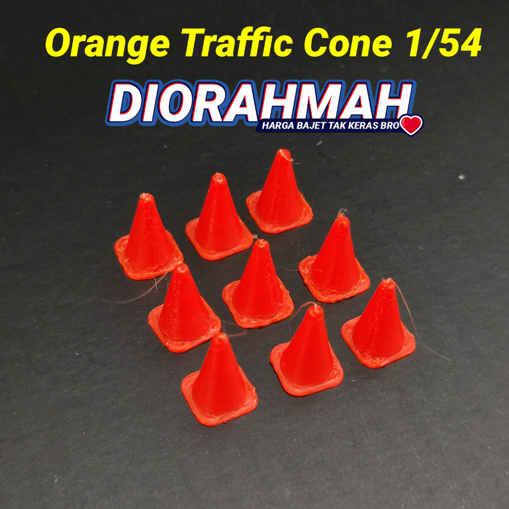 Orange Traffic Cone Diorama 1/64 Scale | DIORAHMAH Diecast Kon Plastik Hotwheels 1:64 Scale Miniature Accessories 1PCS