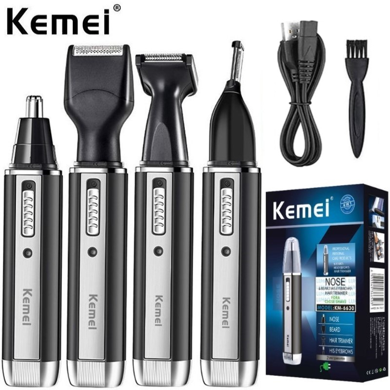 Kemei 4 In 1  Electric  Shaver Rechargeable Nose And Ear Hair Trimmer Shaver Personal Care Tools For Men KM-6630  Electric Trimmer